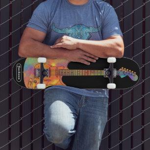 Funky Elektrische Gitaar Naam Persoonlijk Skateboard