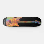 Funky Elektrische Gitaar Naam Persoonlijk Skateboard (Horizontaal)