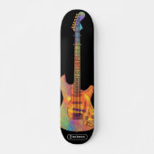 Funky Elektrische Gitaar Naam Persoonlijk Skateboard (Voorkant)