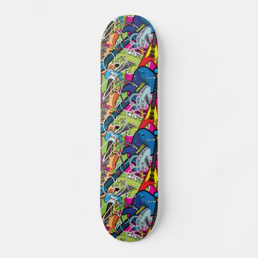 Funky Elektrische Gitaar Persoonlijk Skateboard (Voorkant)