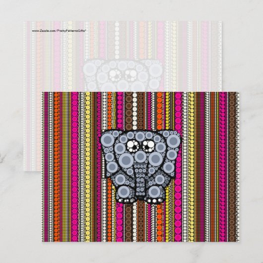 Funky Elephant Circle Mosaic met Stripes Briefkaart (Voorkant / Achterkant)