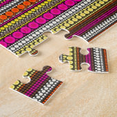 Funky Elephant Circle Mosaic met Stripes Legpuzzel (Zijkant)