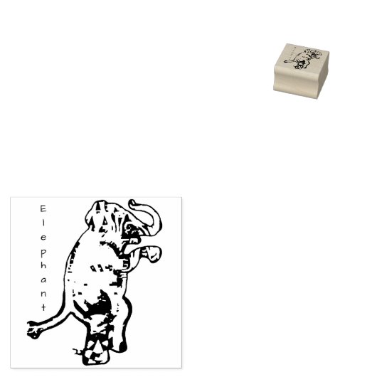 Funky Elephant Rubberstempel (Gestempeld)