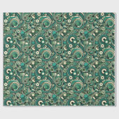 Funky Emerald Green Retro 1970's abstract patroon Cadeaupapier (Vlak)