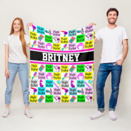 FUNKY EN CHIQUE GEPERSONALISEERDE HAARSTIJLVOL FLEECE DEKEN