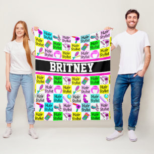 FUNKY EN CHIQUE GEPERSONALISEERDE HAARSTIJLVOL FLEECE DEKEN