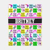 FUNKY EN CHIQUE GEPERSONALISEERDE HAARSTIJLVOL FLEECE DEKEN (Voorkant)