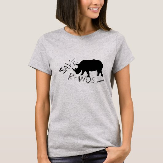 Funky en stijlvol sparen Rhinos T-Shirt Top (Voorkant)