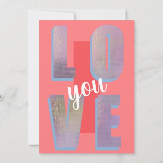 Funky energiek Ik hou van je Valentijnsdag Feestdagenkaart (Voorkant)