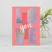 Funky energiek Ik hou van je Valentijnsdag Feestdagenkaart (Staand voorkant)