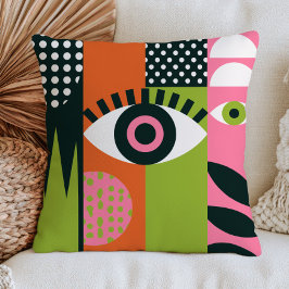 Funky Evil Eye Design RETRO Esthetiek Abstract Kussen