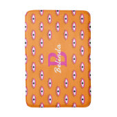 Funky Evil Eye Pattern Burnt Sinaasappel Monogram Badmat (Voorkant Verticaal)