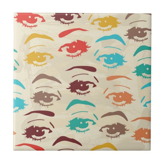 Funky Eyes Graphic Design Tegeltje (Voorkant)