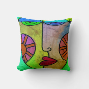 Funky Face Abstracte kunst Kussen