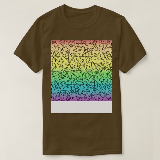 Funky Faces op Rainbow 1 T-shirt (Design voorkant)