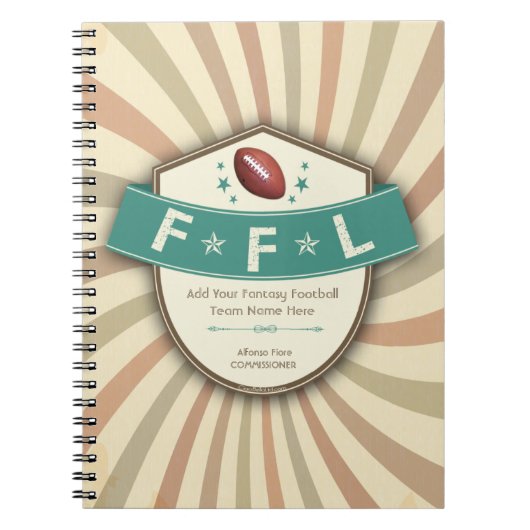 Funky Fantasy Football League Pattern-laptop Notitieboek (Voorkant)