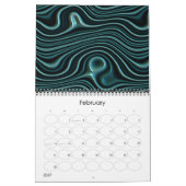 Funky Fantasy Golven 3D Moderne Kunst Designs Kalender (Feb 2027)