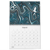 Funky Fantasy Waves 3D Moderne Art Design Kalender (Mar 2026)