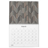 Funky Fantasy Waves 3D Moderne Art Design Kalender (Mar 2026)