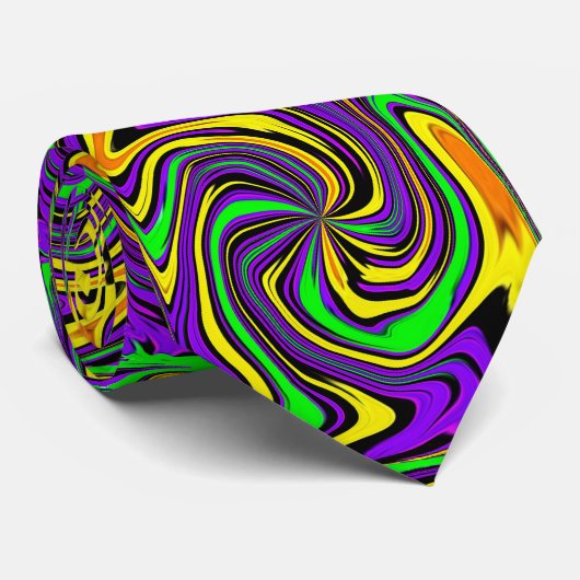 Funky Far-out Psychedelic Swirl Wet Paint Stropdas (Opgerold)