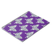 Funky faux sparkly diamantvlinder paars notitieboek (Linkerzijde)