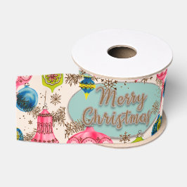 Funky Fel Retro Kerstmis Grosgrain Lint