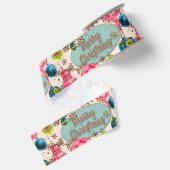 Funky Fel Retro Kerstmis Grosgrain Lint (Achterkant)