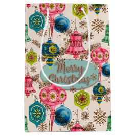 Funky Fel Retro Kerstmis Medium Cadeauzakje