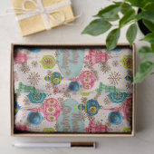 Funky Fel Retro Kerstmis  Tissuepapier (Geschenk)
