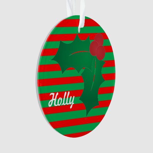 Funky Festive Holly Ornament (voorkant)