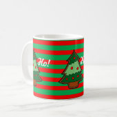 Funky Festive Stripes and Tree Koffiemok (Voorkant links)