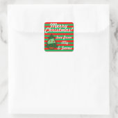 Funky Festive Tree-aangepast Vierkante Sticker (Tas)
