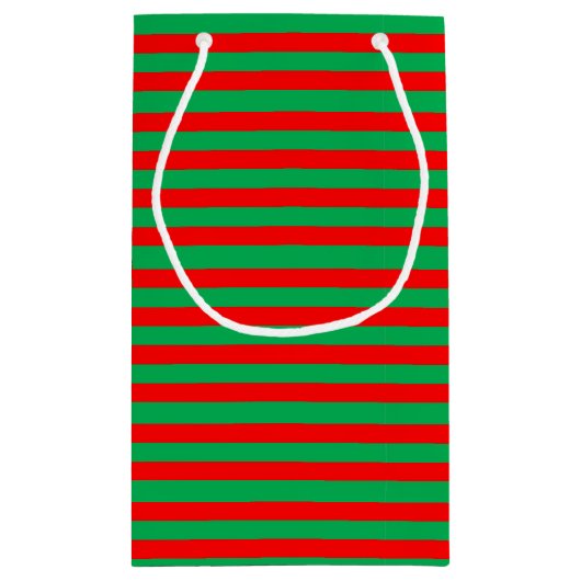 Funky Festive Tree and Stripes Custom Photo Klein Cadeauzakje (Achterkant)