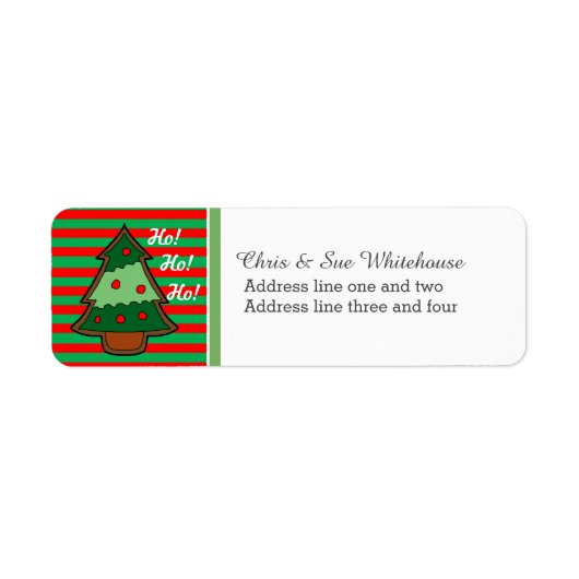 Funky Festive Tree Custom Etiket (Voorkant)