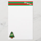 Funky Festive Tree en Elf Stripes Briefpapier (Voorkant)