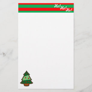 Funky Festive Tree en Elf Stripes Briefpapier