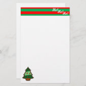 Funky Festive Tree en Elf Stripes Briefpapier (Voorkant / Achterkant)