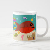 Funky Fifties Fish Tank Retro Cartoon Art Grote Koffiekop (Rechts)