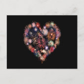 Funky Fireworks Love Briefkaart (Voorkant)