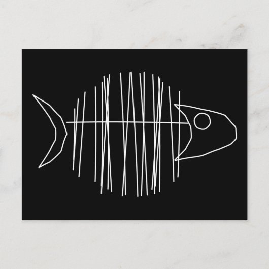 Funky Fish - B & W Briefkaart (Voorkant)