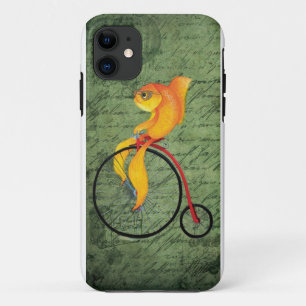 Funky Fish op een Penny Farthing iPhone 11 Hoesje
