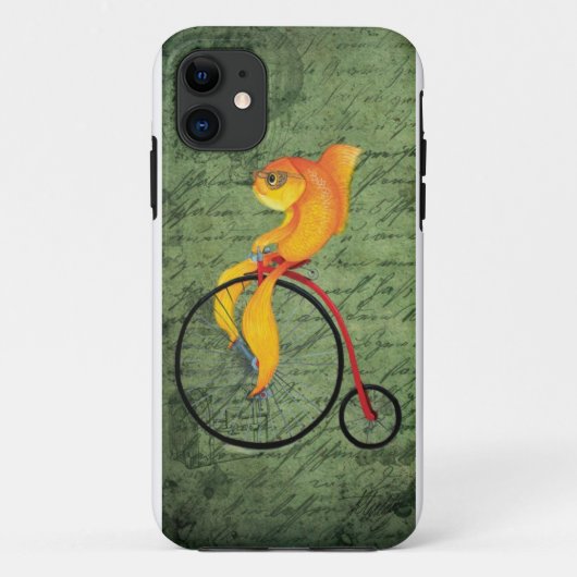 Funky Fish op een Penny Farthing Case-Mate iPhone Case (Achterkant)