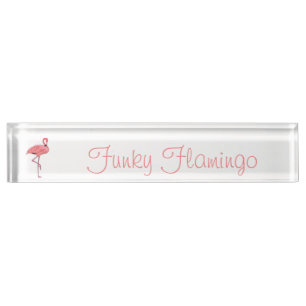 Funky Flamingo aangepaste naamplaat Naambordje