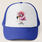 Funky Flamingo "Bad Hair Day" Trucker Pet (Voorkant)