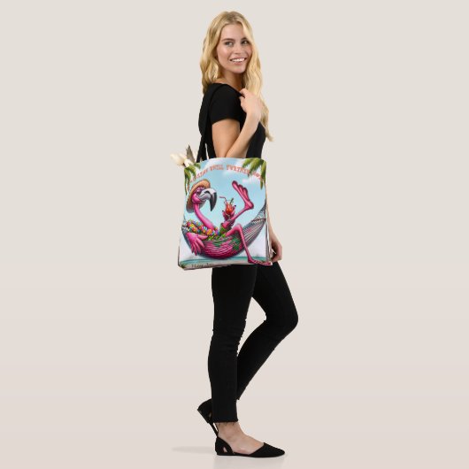 Funky Flamingo Beach Tote Bag (Op model)
