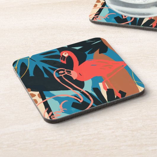 Funky Flamingo Bier Onderzetter (Linkerzijde)