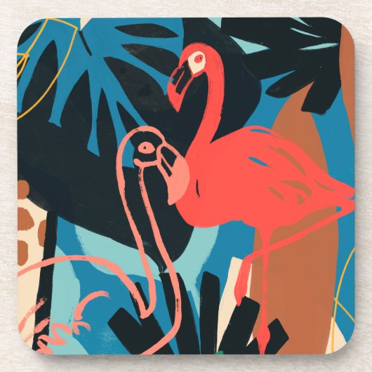 Funky Flamingo Bier Onderzetter (Voorkant)
