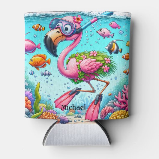 Funky Flamingo Blijf gehydrateerd Mijn vriend Blikjeskoeler (Voorkant)