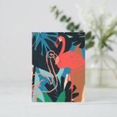 Funky Flamingo Briefkaart (Staand voorkant)