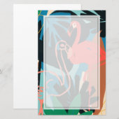 Funky Flamingo Briefpapier (Voorkant / Achterkant)